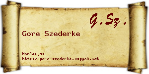 Gore Szederke névjegykártya